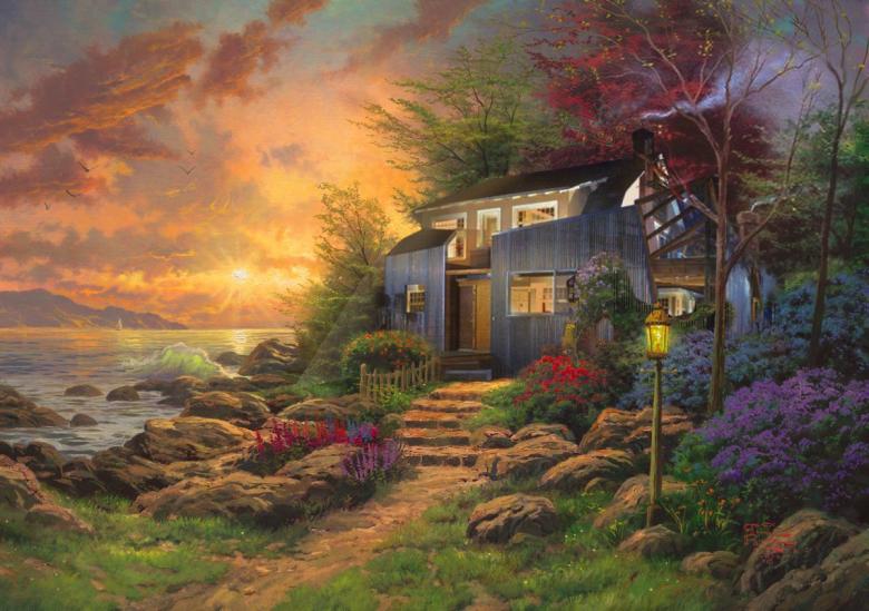 thomas kinkade sunrise painting